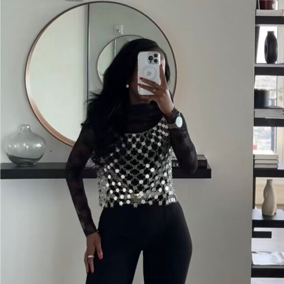 Zara NWT jewel crop top 4813/308 - Picture 4 of 10